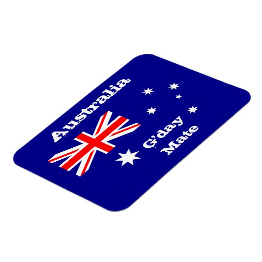 Australische vlag en G-day Mate, vakantie- en spor Magneet (Linkerzijde)