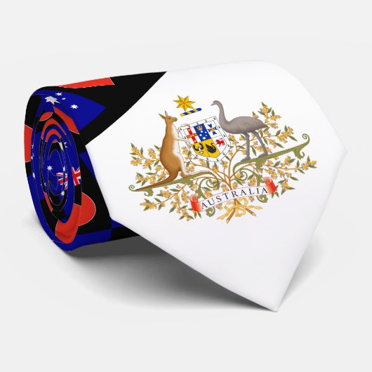 Australische vlag en hart Australië Nationale Prid Stropdas (Opgerold)