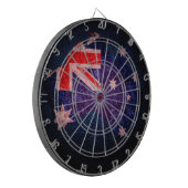 Australische vlag en kaart #2 dartbord (Voorkant Links)