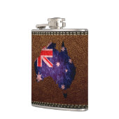 Australische vlag en kaart #2 heupfles (Links)