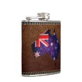 Australische vlag en kaart #2 heupfles (Rechts)