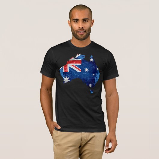 Australische vlag en kaart #2 t-shirt (Voorkant volledig)