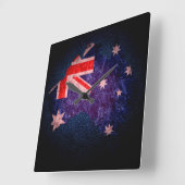 Australische vlag en kaart #2 vierkante klok (Hoek)