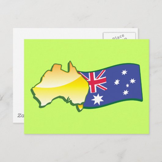 Australische vlag en kaart aussie (Voorkant / Achterkant)