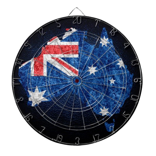 Australische vlag en kaart dartbord (Voorkant)