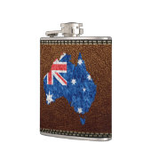 Australische vlag en kaart heupfles (Links)