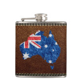 Australische vlag en kaart heupfles (Voorkant)