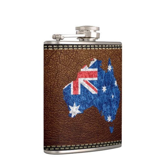 Australische vlag en kaart heupfles (Rechts)