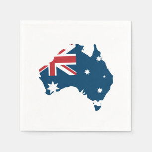 Australische vlag en kaart servetten