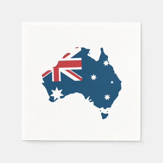 Australische vlag en kaart servetten (Voorkant)