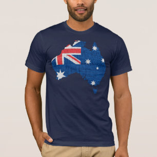 Australische vlag en kaart t-shirt