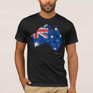 Australische vlag en kaart t-shirt