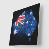 Australische vlag en kaart vierkante klok (Hoek)