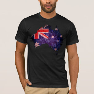 Australische vlag en kaarten t-shirt
