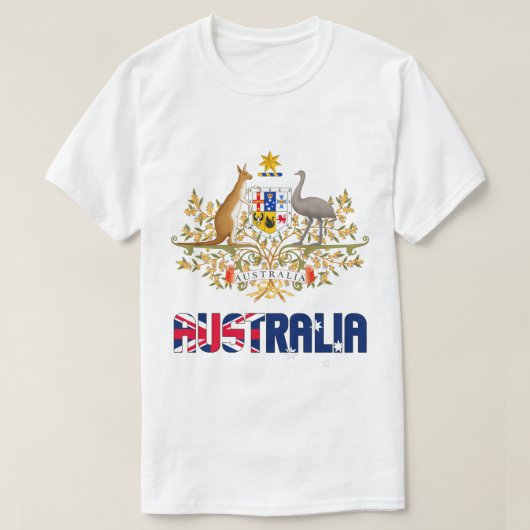 Australische vlag en wapenschild t-shirt (Design voorkant)
