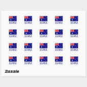 Australische vlag en Word Ronde Sticker (Vel)