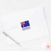 Australische vlag en Word Ronde Sticker (Envelop)