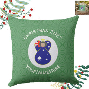 Australische Vlag Engel Kerst Persoonlijk Buitenkussen