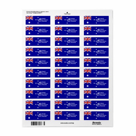 Australische vlag etiket (Full Sheet)