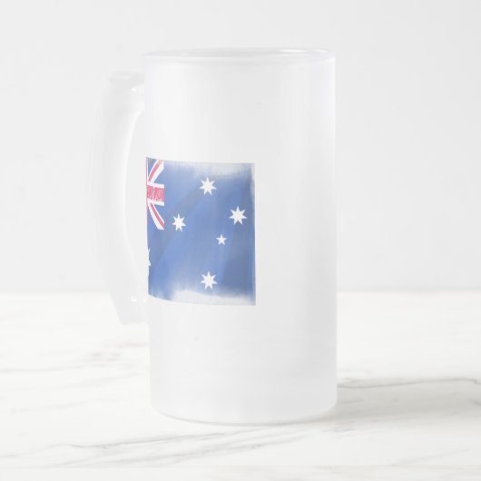 Australische vlag Fadeout Matglas Bierpul (Voorkant links)
