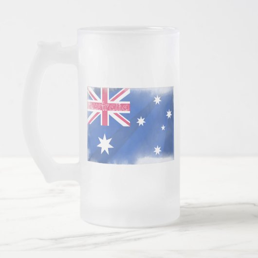 Australische vlag Fadeout Matglas Bierpul (Links)