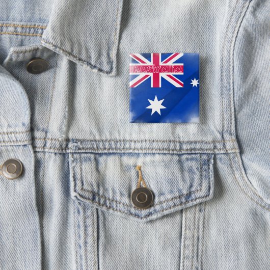 Australische vlag Fadeout Vierkante Button 5,1 Cm (In situ)