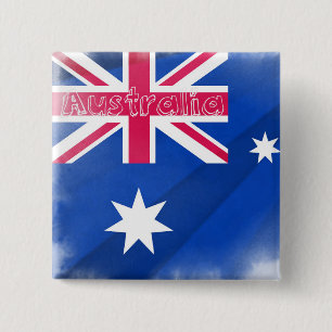 Australische vlag Fadeout Vierkante Button 5,1 Cm