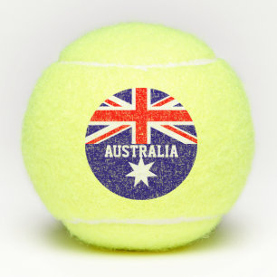 Australische vlag, gepersonaliseerde naam print 3 tennisballen