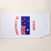 Australische vlag gepersonaliseerde strandhanddoek strandlaken (Voorkant)