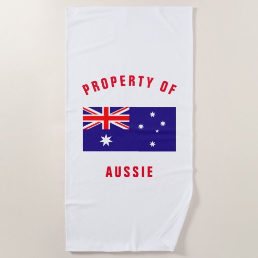 Australische vlag gepersonaliseerde strandhanddoek strandlaken (Voorkant)