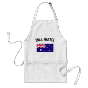 Australische vlag GrillMaster BBQ apron voor manne Standaard Schort