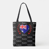 Australische vlag, hart, assie mode/sport tote bag (Achterkant)
