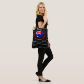 Australische vlag, hart, assie mode/sport tote bag (Op model)