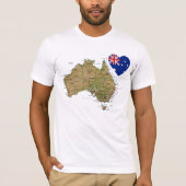Australische vlag — Hart en kaart T-Shirt (Voorkant)