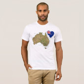 Australische vlag — Hart en kaart T-Shirt (Voorkant volledig)