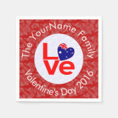 Australische Vlag Hart Rood LIEFDE Servetten (Voorkant)