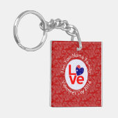 Australische Vlag Hart Rood LIEFDE Sleutelhanger (Voorkant Links)