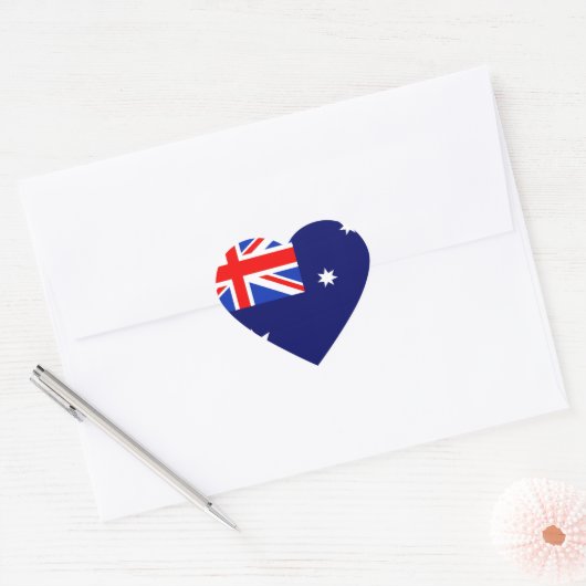 Australische vlag hart sticker (Envelop)