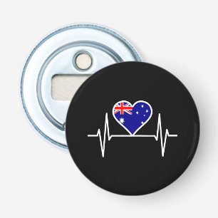 Australische vlag hartslag button flesopener
