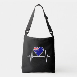 Australische vlag hartslag crossbody tas