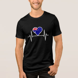 Australische vlag hartslag Tri-Blend shirt