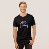 Australische vlag hartslag Tri-Blend shirt (Voorkant volledig)
