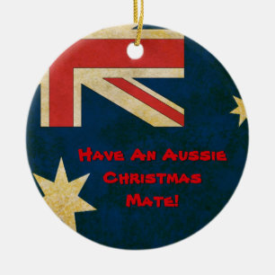 Australische vlag heeft een kerstversiering in de  keramisch ornament