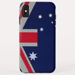 Australische vlag in de stijl van de koolstofvezel iPhone XS max hoesje