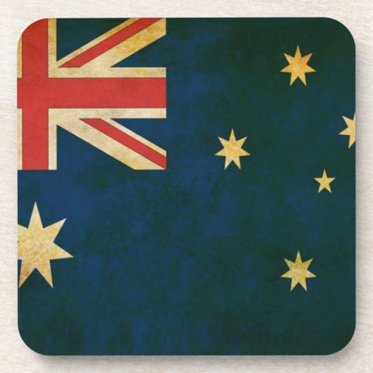 Australische vlag in Grunge Drankjes Onderzetter (Voorkant)