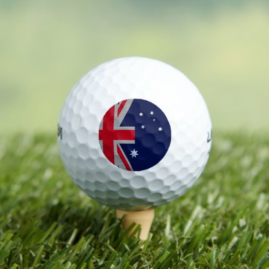 Australische vlag in koolstofchroomstijlen golfballen (Insitu Shirt)