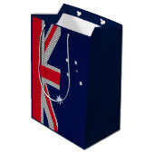 Australische vlag in koolstofchroomstijlen medium cadeauzakje (Achterkant Gekanteld)