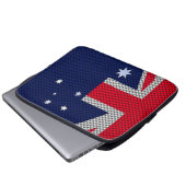 Australische vlag in koolstofvezel chroomstijl laptop sleeve (Voorkant onderkant)