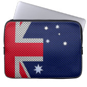 Australische vlag in koolstofvezel chroomstijl laptop sleeve (Voorkant)