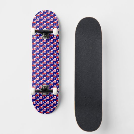 Australische vlag kleuren harten patroon patriotti persoonlijk skateboard (Voorkant)